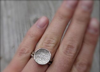 Engagement Rings & Wedding Rings : Diamond Orbit Engagement Ring in recycled 14k white gold….