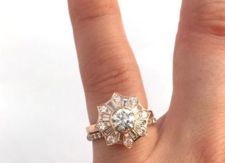 Engagement Rings & Wedding Rings : Heiress Squared with sunburst motif is the perfect vintage inspired ring for the…