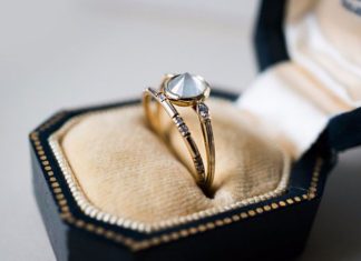 Engagement Rings & Wedding Rings : Misty White Heirloom Diamond Ady Ring in 14k recycled yellow gold with Constella…