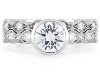 Engagement Rings & Wedding Rings : Stellar Vibe Engagement Ring in platinum with 1 carat center diamond and .28 car…