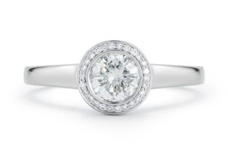 Engagement Rings & Wedding Rings : Steller Engagement Ring in 18k white gold with .50 carat center stone and 0.5 ca…