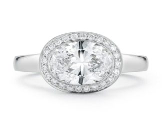 Engagement Rings & Wedding Rings : Steller Oval Engagement Ring in platinum with 1.6 carat oval diamond and .14 car…