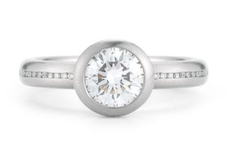 Engagement Rings & Wedding Rings : Steller Zero Cool Engagement Ring in 18k white gold with 1 carat diamond and .17…