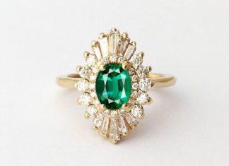 Engagement Rings & Wedding Rings : The Lindy in yellow gold with an emerald center stone….