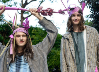 Fashion : earthy meets pink. how cute is designer thaddeus o’neil. (ph…