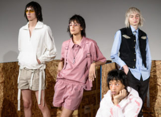 Fashion : girls at the menswear shows: Justine Bracero (in the pink) at…