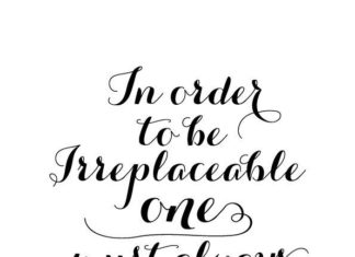 Fashion Quotes : Coco Chanel be different – inspirational positive quote print poster, black and …