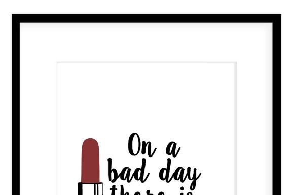 Fashion Quotes : Fashion Poster Typography Print Lipstick Quote New York City Girl Paris Apartment Decor Red Lipstick Art Print Chanel Decor Mixed Media Art