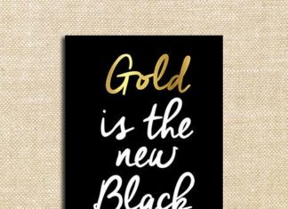 Fashion Quotes : Gold is the new Black Printable Art | Inspirational Typography | Black and Gold …