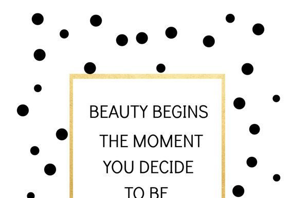 Fashion Quotes : Printable Art, Inspirational Print, Beauty Begins, Chanel Quote, Typography Quote, Home Decor, Motivational Poster, Wall Art