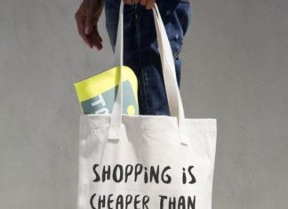 Fashion Quotes : Shopping Is Cheaper Than Therapy – Funny Tote Bag – Shopping Bag – Typography Bag – Book Bag – Printed Tote Bag – Shopping Bag – Canvas Bag