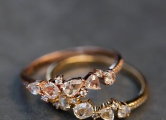 Loose Diamond : 14kt gold and rose cut diamond cluster ring