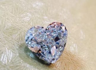 Loose Diamond : 4 carat FANCY Color Type A Greenish Blue Heart Shaped diamond