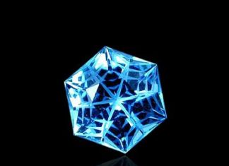 Loose Diamond : Hexagonal “satin snowflake”? cut swiss blue topaz