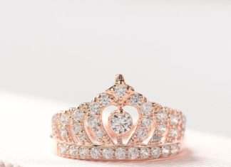 Loose Diamond : Rose Gold Crown Ring – Princess Crown Ring – Ready to ship ring – Crown Engagement Ring – Unique Engagement Ring – Silver Tiara Ring