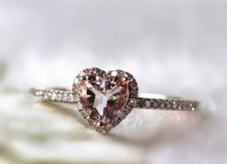 Luxury Jewelry 2017/2018 : 14k Rose Gold Lovely Heart Shaped Morganite Halo by InOurStar