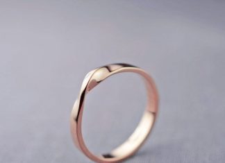Luxury Jewelry 2017/2018 : 14K Rose Gold Mobius Ring | 14K Rose Gold Wedding Band | Recycled 14K Rose Gold