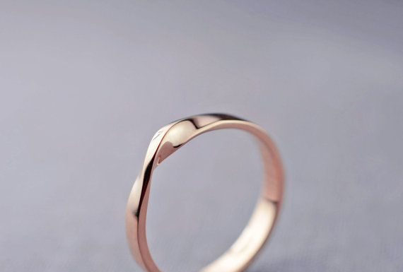 Luxury Jewelry 2017/2018 : 14K Rose Gold Mobius Ring | 14K Rose Gold Wedding Band | Recycled 14K Rose Gold
