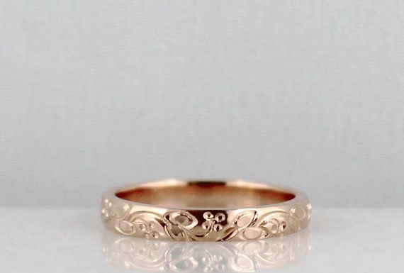 Luxury Jewelry 2017/2018 : 14K Rose Gold Wedding Band Design Band by EngagedJewelry on Etsy, $595.00…