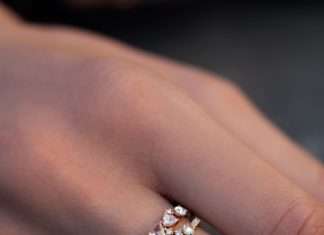 Luxury Jewelry 2017/2018 : 14kt gold and rose cut diamond cluster ring