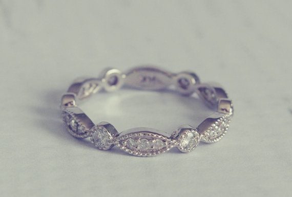 Luxury Jewelry 2017/2018 : 1930's Style Diamond Pave Wedding Band Ring…