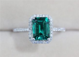 Luxury Jewelry 2017/2018 : 2.33ct AAA Emerald Ring Diamond Solid 14K White by AbbyandWills, $356.00…