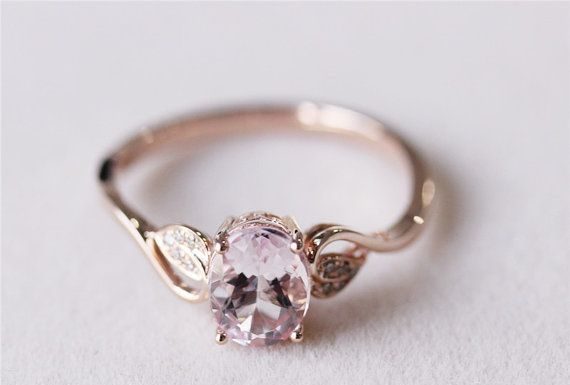 Luxury Jewelry 2017/2018 : 6x8mm Oval Morganite Ring Diamond Morganite by AbbyandWills