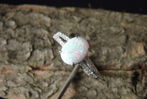 Luxury Jewelry 2017/2018 : 925 Sterling Silver opal ring, Opal Gemstone ring, Opal ring, October Birthstone ring, Opal Crystal ring, Adjustable ring