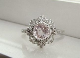Luxury Jewelry 2017/2018 : Antique Halo Morganite Diamond Ring Engagement Ring Filigree Gemstone Victorian …