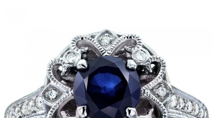 Luxury Jewelry 2017/2018 : Antique Round Blue Sapphire and Diamond…