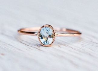 Luxury Jewelry 2017/2018 : Aquamarine engagement ring in 14k Rose Gold, Gold Aquamarine Ring, March birthstone, Unique engagement, handmade