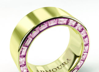 Luxury Jewelry 2017/2018 : Arclight ring in 18ct yellow gold with pink diamonds from www.Armoura.com…