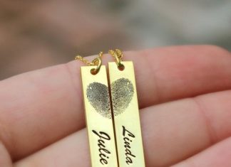 Luxury Jewelry 2017/2018 : Best Friend Necklaces, Actual Fingerprint Necklace, Set of 2, Heart, Best Friend Name Necklace Set, Sisters, BFF Gift, Fingerprint Jewelry