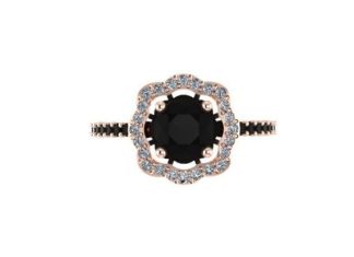 Luxury Jewelry 2017/2018 : Black Diamond Engagement Ring 14K Rose by JewelryArtworkByVick, $1125.00…