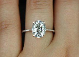 Luxury Jewelry 2017/2018 : Blake 14kt White Gold Oval FB Moissanite and Diamonds by RosadosBox…