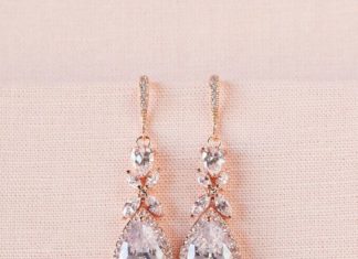 Luxury Jewelry 2017/2018 : Boucles d'oreilles rose or mariée bijoux de mariage bijoux de…