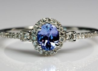 Luxury Jewelry 2017/2018 : ~Genuine Tanzanite & Diamond Victorian Engagement Ring In 14K White Gold Siz…