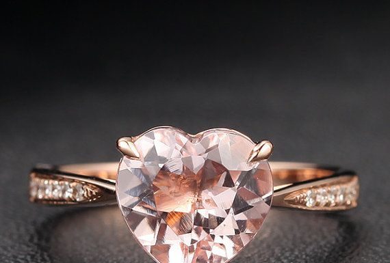 Luxury Jewelry 2017/2018 : Heart Ring Series – Vintage Style 8mm Heart-Shaped Morganite….sooo cute!!…