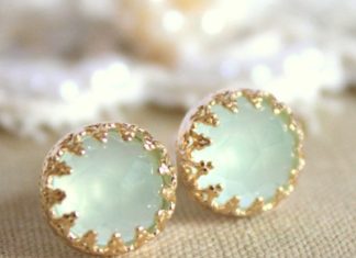 Luxury Jewelry 2017/2018 : Items similar to Elizabeth green mint sea foam petite royal – Real Aquamarine gem stone Earrings vintage and Elegant style on Etsy