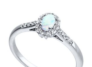 Luxury Jewelry 2017/2018 : Lab-Created Opal Ring Lab-Created Sapphires Sterling Silver
