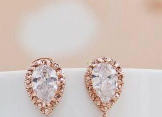 Luxury Jewelry 2017/2018 : Luxury Rose gold plated Halo Style Cubic Zirconia Bridal Earrings from EarringsN…