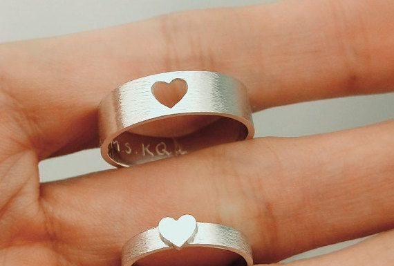 Luxury Jewelry 2017/2018 : Matching Promise Rings, Personalized Couple Rings, Promise Rings For Couples, Couple Ring Set, For Her, For Him