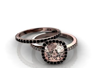 Luxury Jewelry 2017/2018 : New 14K Rose Gold Ring with Smoky Quartz Black Diamonds Halo Champagne Diamonds …