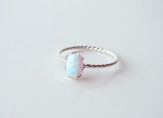 Luxury Jewelry 2017/2018 : October Birthday Small Oval Opal Ring. Sterling Silver Twisted Ring. Bridesnaid …