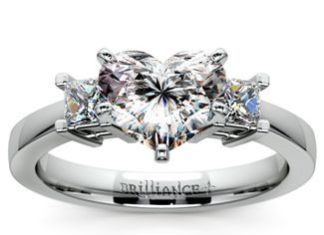 Luxury Jewelry 2017/2018 : Princess Diamond Engagement Ring in White Gold (1/3 ctw)