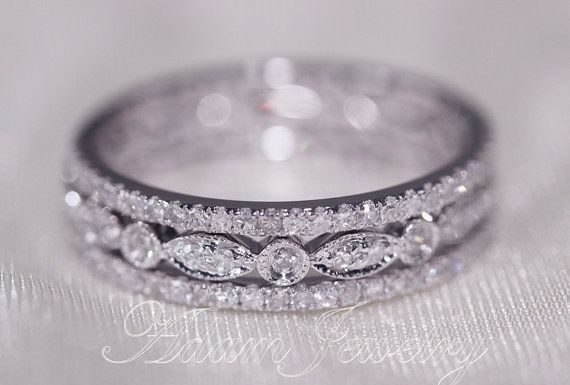 Luxury Jewelry 2017/2018 : Promos 3 bandes de toute éternité demi-jonc 11 mm par AdamJewelry…