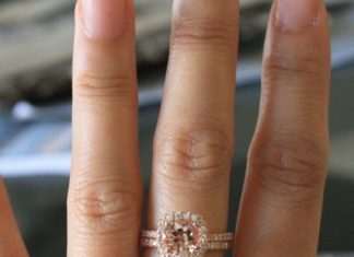 Luxury Jewelry 2017/2018 : SET Morganite Engagement Rings in 14K Rose Gold by Studio1040