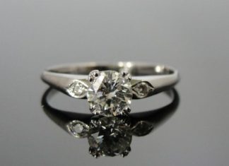 Luxury Jewelry 2017/2018 : Simple White Gold, Diamond Engagement Ring, Vintage 1950s Mid Century Modern…