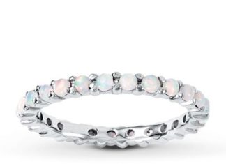 Luxury Jewelry 2017/2018 : Stackable Ring Lab-Created Opal Sterling Silver