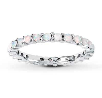 Luxury Jewelry 2017/2018 : Stackable Ring Lab-Created Opal Sterling Silver